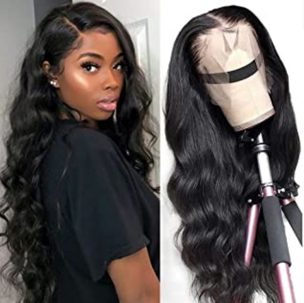 Raw indian hair body wave lace front wig human hair wig for black women